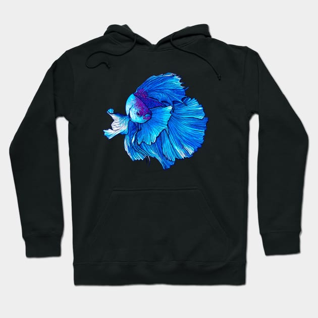 Blue Betta Fish Hoodie by OceanLife